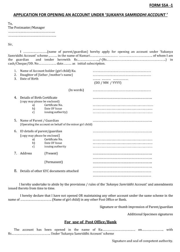 Sukanya Samriddhi Yojana Account